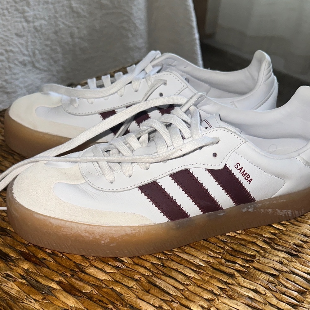 Adidas Samba White and Red Sneakers Womens Sz10